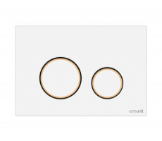 Кнопка Cersanit TWINS для LINK PRO/VECTOR/LINK/HI-TEC пластик белый с рамкой золото 63535 белый 