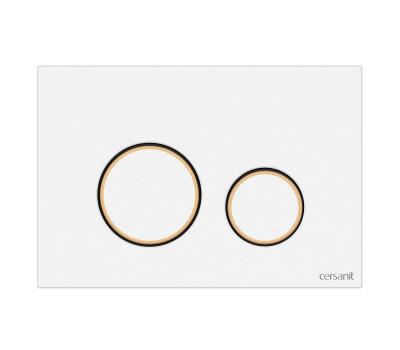 Кнопка Cersanit TWINS для LINK PRO/VECTOR/LINK/HI-TEC пластик белый с рамкой золото 63535 белый 