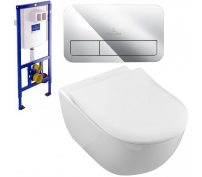 Унитаз с инсталляцией Villeroy & Boch Subway 2.0 5614 R2 01 (инсталляция 9224 61 00 + клавиша 9224 90 61) 
