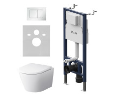 Инсталляция PrimeFit с подвесным унитазом Aquaspin и клавишей AM.PM X-Joy IS90201.851900 Белый Глянцевое 