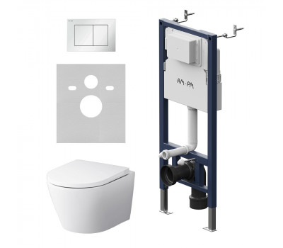 Инсталляция PrimeFit с подвесным унитазом Aquaspin и клавишей AM.PM X-Joy IS90201.851900 Белый Глянцевое 