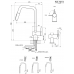 Смеситель для кухни GRANULA KS-7273, СТАЛЬ МАТОВАЯ, с выдвижным изливом с переключением на душ и фильтром, сталь 