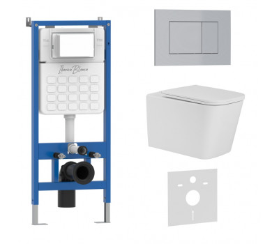 Комплект 3в1 IBERICA BLANCA инсталляция SILENCIO, унитаз TOLEDO ALTO белый, кнопка смыва ESTI-S хром матовый (IB001.TLA.234.853) 