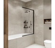 Шторка на ванну слайдер Terminus Ното 150х90, черный Шторка на ванну слайдер Terminus Ното 150х90, черный