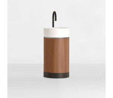 Раковина напольная Milldue ROMA 2017.B основа Rovere nero, корпус Noce Canaletto, вставк Platino, раковина Bianco opaco Раковина напольная Milldue ROMA 2017.B основа Rovere nero, корпус Noce Canaletto, вставк Platino, раковина Bianco opaco