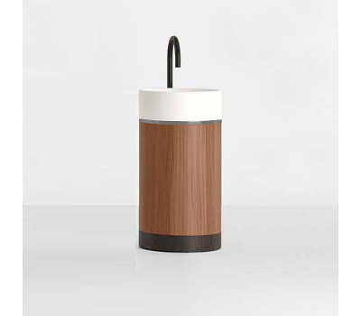 Раковина напольная Milldue ROMA 2017.B основа Rovere nero, корпус Noce Canaletto, вставк Platino, раковина Bianco opaco Раковина напольная Milldue ROMA 2017.B основа Rovere nero, корпус Noce Canaletto, вставк Platino, раковина Bianco opaco