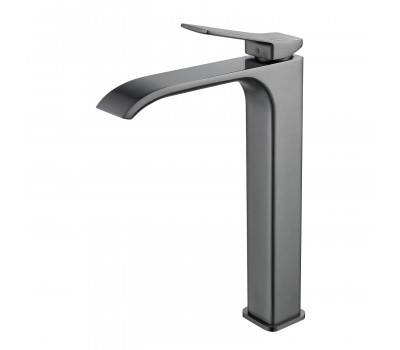 Смеситель для раковины высокий Shevanik S4011T, оружейная сталь