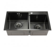 Мойка S7240HB MELANA ProfLine 3,0/220 ГРАФИТ 2-я чаша, врезная прямоугольная S7240HB 