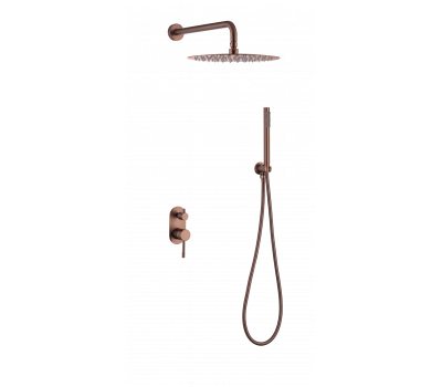 Смеситель встроенный + верхний+ ручной душ Uno COPPER BRUSHED Boheme 464-CB брашированная медь 