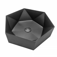 Раковина накладная ABBER Wasser Kreis AF2406MB черная матовая 