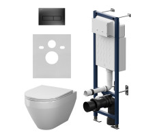 Инсталляция ErgoFit с подвесным унитазом Aquaspin и клавишей AM.PM Spirit V2.0 IS110338.701900 Чёрный Матовое 