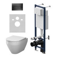 Инсталляция ErgoFit с подвесным унитазом Aquaspin и клавишей AM.PM Spirit V2.0 IS110338.701900 Чёрный Матовое 