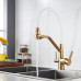 Смеситель для кухни с подключением фильтра воды Rose R558G, золотой сатин