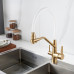 Смеситель для кухни с подключением фильтра воды Rose R558G, золотой сатин