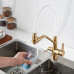 Смеситель для кухни с подключением фильтра воды Rose R558G, золотой сатин