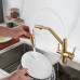 Смеситель для кухни с подключением фильтра воды Rose R558G, золотой сатин
