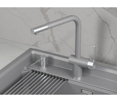 Смеситель для кухни GRANULA 5017, АЛЮМИНИУМ 