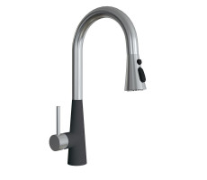 Смеситель для кухни с выдвижным изливом Florentina ВИТА 313.29Н.1223.102, черный 