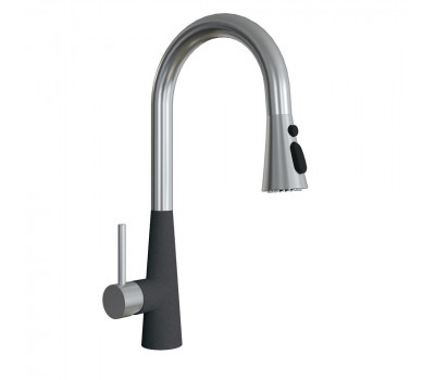 Смеситель для кухни с выдвижным изливом Florentina ВИТА 313.29Н.1223.102, черный 