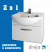 Тумба с раковиной подвесная Dreja Alfa 55 см, белый