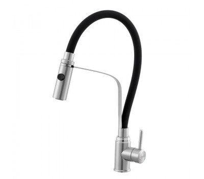 Смеситель для кухни с гибким изливом и режимом "душ" Knotlor SS-07, сатин