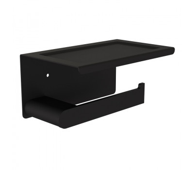 Держатель для туалетной бумаги с полочкой Knotlor PH102BL черный матовый 