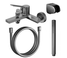 Смеситель для ванны и душа Azario VISE с ручным душем, графит AZ-VSA238330AJ 