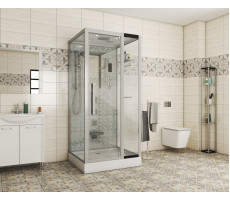 Душевая кабина Niagara Luxe NG-7714W (1000x900х2150) низкий поддон стенки БЕЛЫЕ 