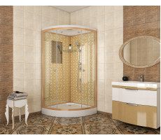 Душевая кабина Niagara Luxe NG-7701G (900x900х2100) низкий поддон (15см) стенки ЗОЛОТО  