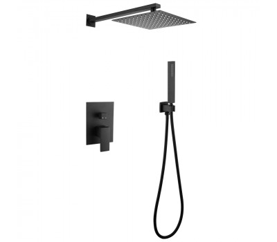 Душевая система ABBER Daheim AF8219B скрытого монтажа без излива, черная матовая 