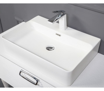 Раковина керамика прямоугольная под смеситель Белая Armadi Art VALLESSI 874 