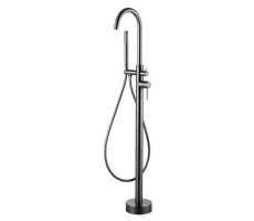 Смеситель для ванны напольный Knotlor SS-27/GM, вороненая сталь