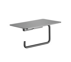 Держатель для туалетной бумаги с полочкой Rose RG1805T, пепельный