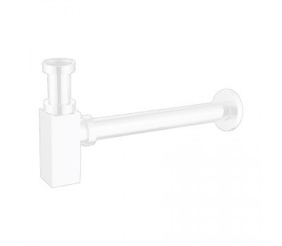 Сифон для раковины AZARIO G 1 1/4, без выпуска, квадрат, латунь, белый AZ-109-WHI 