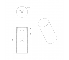 Пьедестал для раковины Armadi Art SOLE Corian Dark Oak 801-Base-DOak 