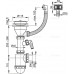 Сифон для мойки Alcadrain с нержавеющей решеткой A447P -DN50/40 