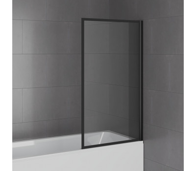 Душевая шторка на ванну Screen 70 см, неподвижная, принт рамка, профиль черный Paini-ScreenWT70F 