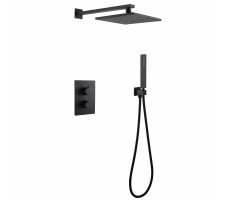 Душевая система ABBER Weiss Insel AF8051B скрытого монтажа без излива, термостат, черный матовый 
