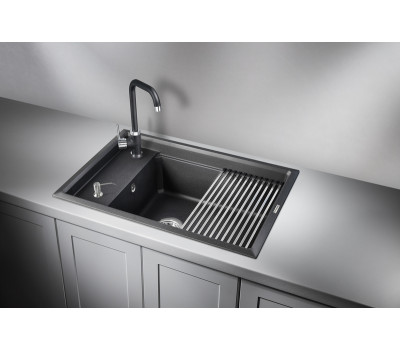 Кухонная мойка GRANULA KS-7305, ЧЁРНЫЙ, кварц 