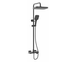 Душевая система с термостатом Rose R1896H-6, черный Душевая система с термостатом Rose R1896H-6, черный