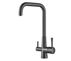 Смеситель для кухни с подключением фильтра Shevanik S528T, оружейная сталь