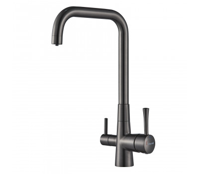 Смеситель для кухни с подключением фильтра Shevanik S528T, оружейная сталь