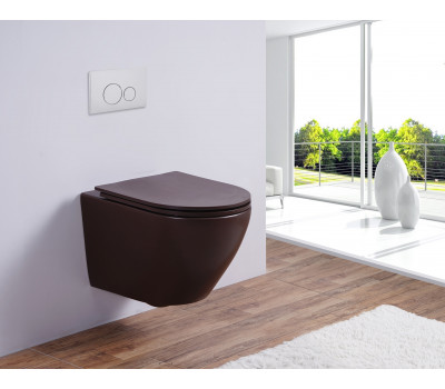 Унитаз-подвесной ESBANO AZALEA ESUPAZALCM кофе матовый, микролифт Унитаз-подвесной ESBANO AZALEA ESUPAZALCM кофе матовый, микролифт