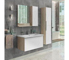 Шкаф-колонна Comforty Мерано-35 белый/дуб дымчатый 00-00008479 