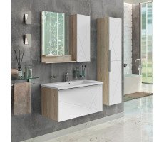 Шкаф-колонна Comforty Мерано-35 белый/дуб дымчатый 00-00008479 Шкаф-колонна Comforty Мерано-35 белый/дуб дымчатый 00-00008479