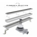 Душевой трап PLUMBERIA SELECTION PST IN-TILE PST60MT, брашированная нержавеющая сталь 