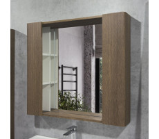 Зеркало-шкаф Comforty Ангара-90 дуб темно-коричневый с LED подсветкой и антизапотеванием 00-00019939 