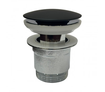 Донный клапан с переливом для раковины Raiber RPB-50, черный Донный клапан с переливом для раковины Raiber RPB-50, черный