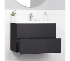 Комплект тумба Итана ICON 80 подвесная, с раковиной CLARISSA 80, графит Комплект тумба Итана ICON 80 подвесная, с раковиной CLARISSA 80, графит