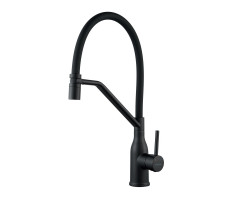 Смеситель для кухни с гибким изливом Shevanik S343H-3, черный